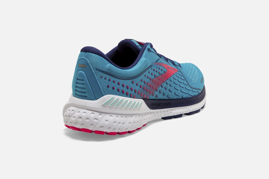 Brooks Adrenaline Gts 21 Road Löparskor Dam - Blå/Rosa - 3729-QAOTJ